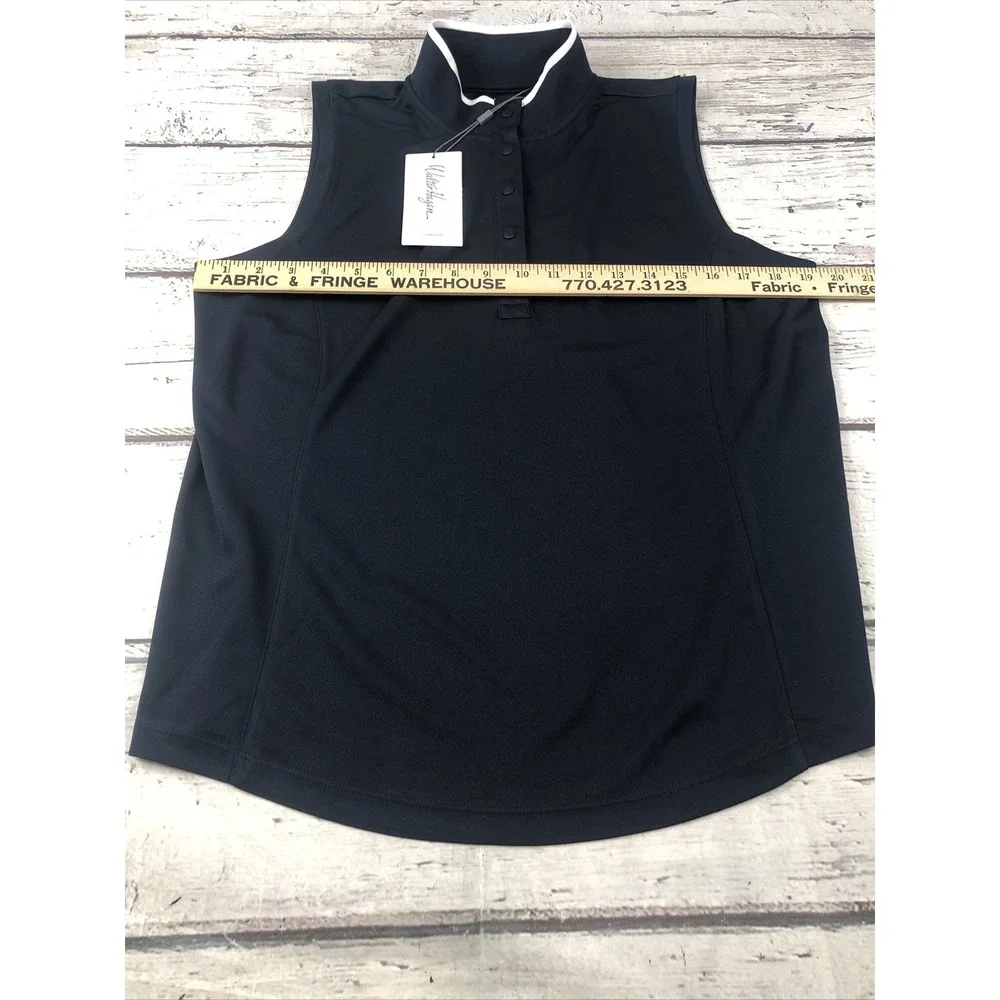 Walter Hagen Womens Clubhouse Sleeveless Golf Mock Polo Dark Navy Sz large